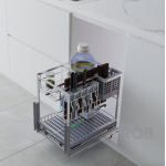Kệ Đựng Dao Thớt Mix Oval GRÖB Inox SUS304 Xước Mờ – Ray Âm Giảm Chấn