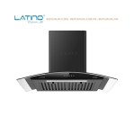 Máy Hút Mùi Latino LT-KC700B Kính Cong 70cm – Turbo 1200m³/h, Phím Cơ 3 Cấp Độ, Kính Đen Sang Trọng