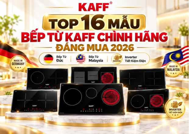 Top 16 Mẫu Bếp Từ KAFF Chính Hãng Đáng Mua 2026 – Bếp Từ Đức, Malaysia, Inverter Tiết Kiệm Điện
