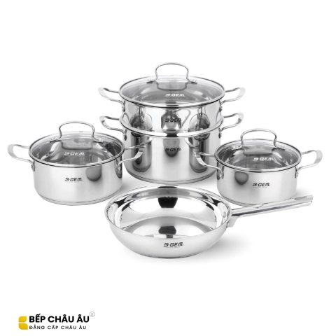 Bộ Nồi Inox 304 B-GEM BG-888 NEW – Bộ 8 Món Đáy 5 Lớp