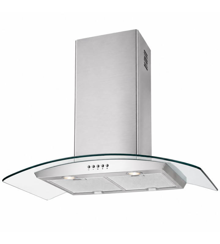Máy Hút Mùi Đảo KAFF KF-IS90GH Kính Cong Inox 90cm, Công Suất 1200m³/h