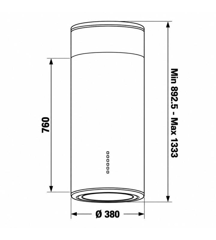 Máy Hút Mùi Đảo KAFF KF-IS380CRB / KF-IS380CRS Hình Trụ Tròn 1000m³/h