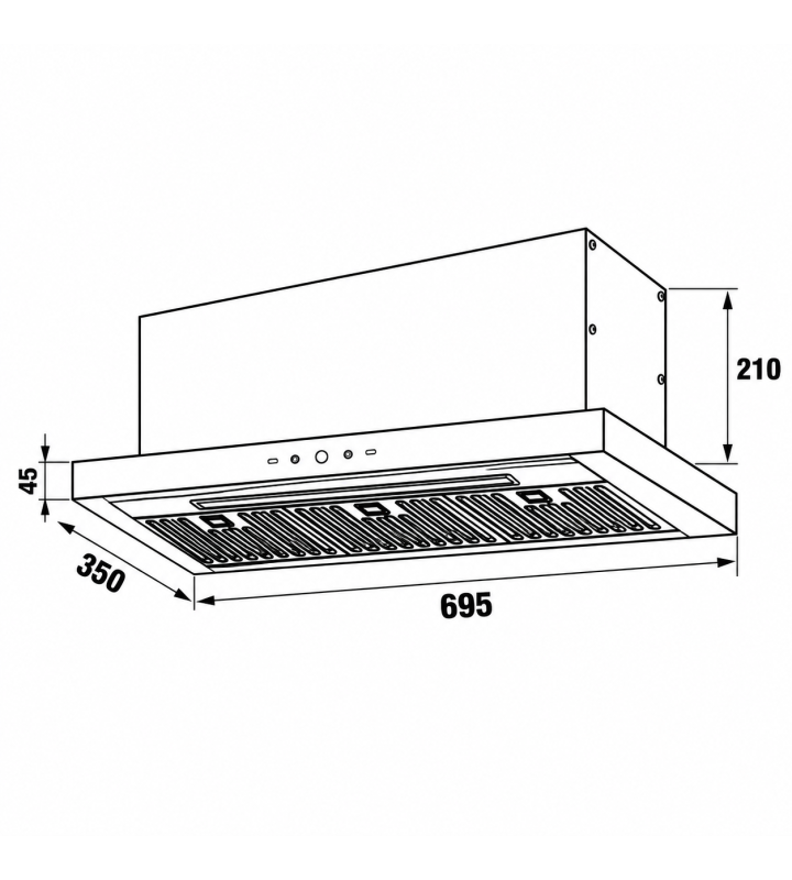 Máy Hút Mùi Âm Tủ KAFF KF-TL7735S BOST Inox Vẫy Tay, Booster 1500m³/h
