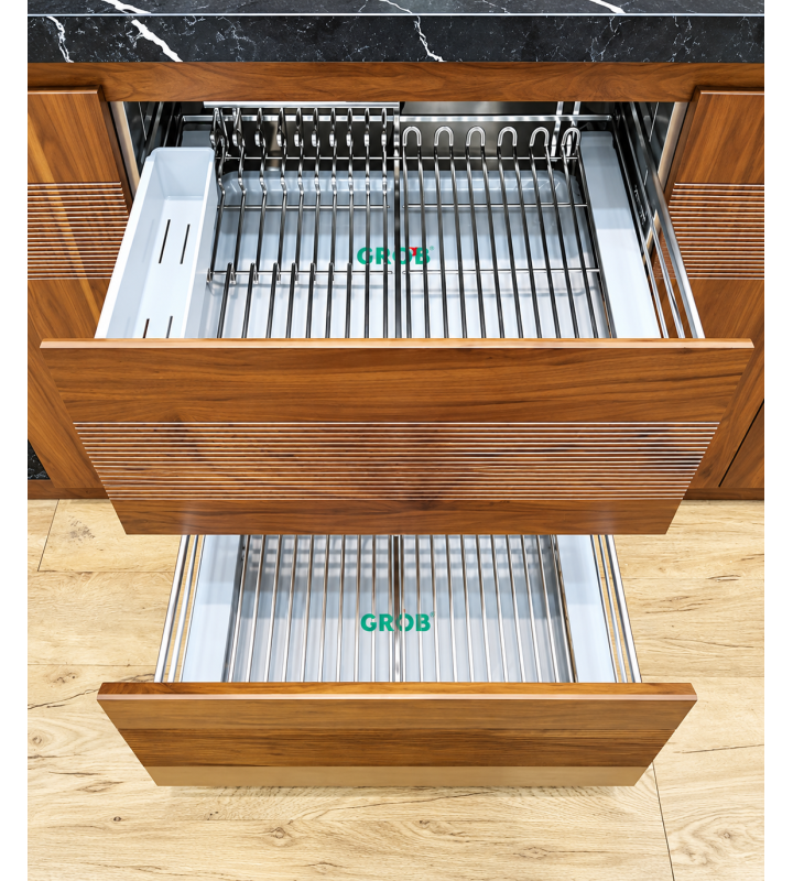 Kệ Đựng Bát Đĩa Mix Oval Inox 304 GROB