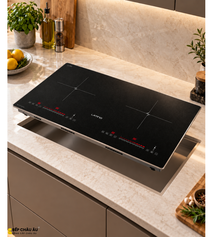 Bếp Từ Đôi Latino LT-I2D2088L – Made in Thailand, Booster 2000W