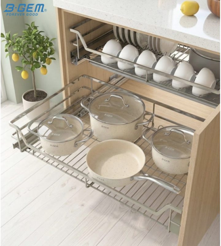 GIÁ XOONG NỒI NAN DẸT INOX 304 CAO CẤP, HỆ DẪN HƯỚNG CHỐNG RUNG BGKC02B