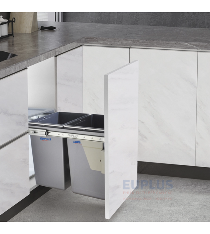 THÙNG ĐỰNG RÁC 2 NGĂN E.30 LẮP ÂM TỦ