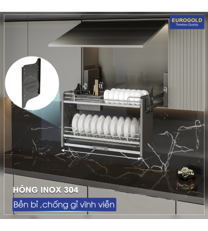 Giá Bát Di Động Nan Oval EUROGOLD Inox SUS304 Cao Cấp