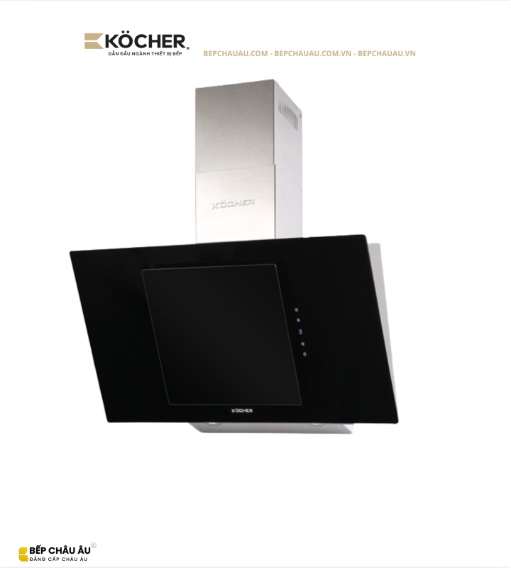 Máy Hút Mùi Köcher K-2080V 70cm/90cm – Kính Vát Tự Động Mở, Hút 1400m³/h, Ultra Swing Siêu Êm
