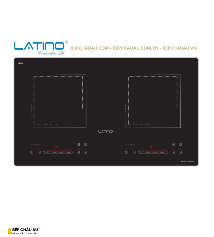Bếp Từ Đôi Latino LT-TL229SG Plus Inverter – Kính Platinum Ceramic, Booster 2400W, Nhập Khẩu Thái Lan