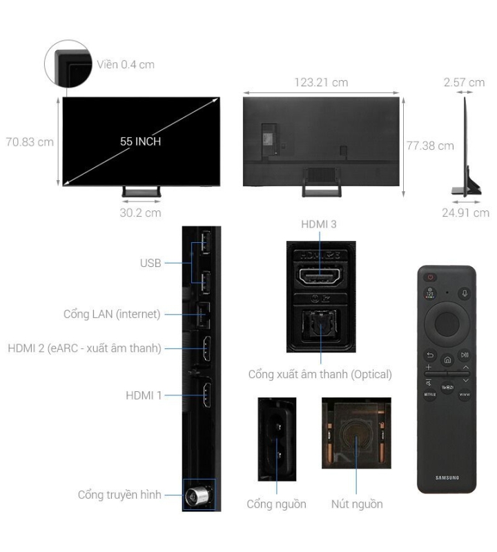 Smart Tivi QLED Samsung 4K 55 inch QA55Q65D
